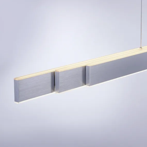 PURE LUME LANGBORDSPENDEL MED UDTRÆK BØRSTET ALUMINIUM LED LYS OP/NED
