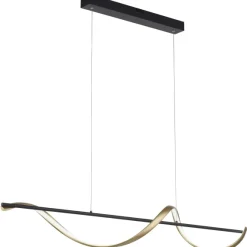 Q-SWING LANGBORDSPENDEL MAT MESSING/SORT LED