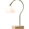 QUESTION PORTABLE BORDLAMPE ANTIK MESSING/OPAL GLAS