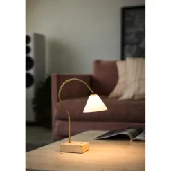 QUESTION PORTABLE BORDLAMPE ANTIK MESSING/OPAL GLAS