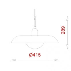 Ra400 mm Pendel Metal Black (E27 75w) - Designed 1931