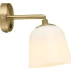 ROOM 49 VÆGLAMPE ANTIK MESSING OG OPAL GLAS