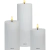 SILLE 3 PAK BLOKLYS - SOLCELLELAMPE - HVID