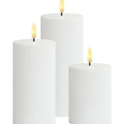 SILLE 3 PAK BLOKLYS - SOLCELLELAMPE - HVID