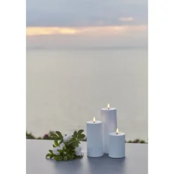 SILLE 3 PAK BLOKLYS - SOLCELLELAMPE - HVID