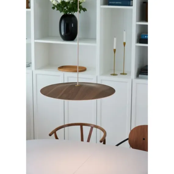 Sinus Wood 550P Valnød Opal Glas Pendel
