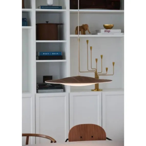 Sinus Wood 550P Valnød Opal Glas Pendel