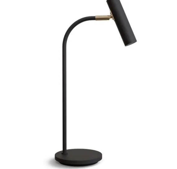 Slender - Bordlampe - Sort Struktur og Messing - Belid
