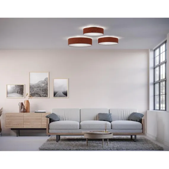 Soft Plafond Ø44 - Loftlampe - Rustrød Uld, 2×E27