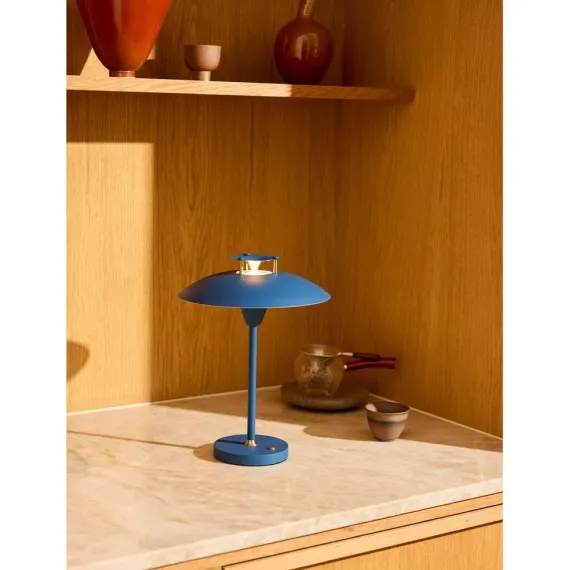 Stepp 1-2-3 Portable - Mørke Blå - Genopladelig bordlampe i stilrent dansk design