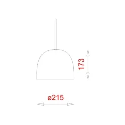Super215 mm Pendel Metal Hvid (G9 42w) - Rød Ledning 3m