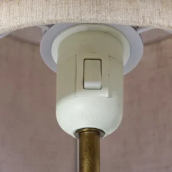 TAKAI BORD E27 BRUN MARMOR/ BEIGE SKÆRM