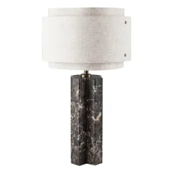 TAKAI BORD E27 BRUN MARMOR/ BEIGE SKÆRM