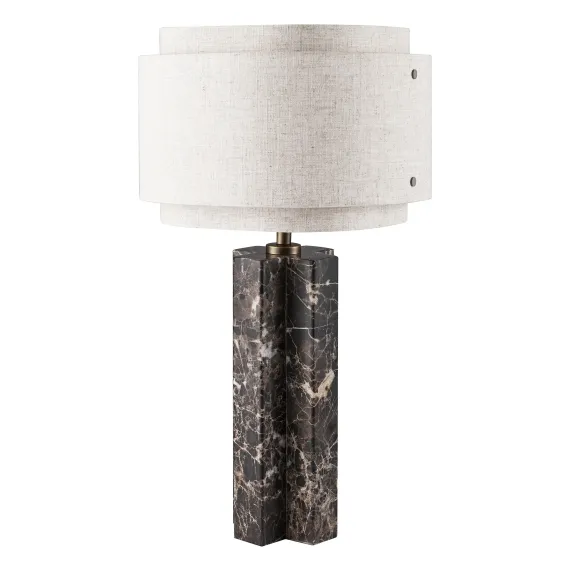 TAKAI BORD E27 BRUN MARMOR/ BEIGE SKÆRM