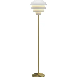 VALENCIA - GULVLAMPE - MAT HVID/MESSING